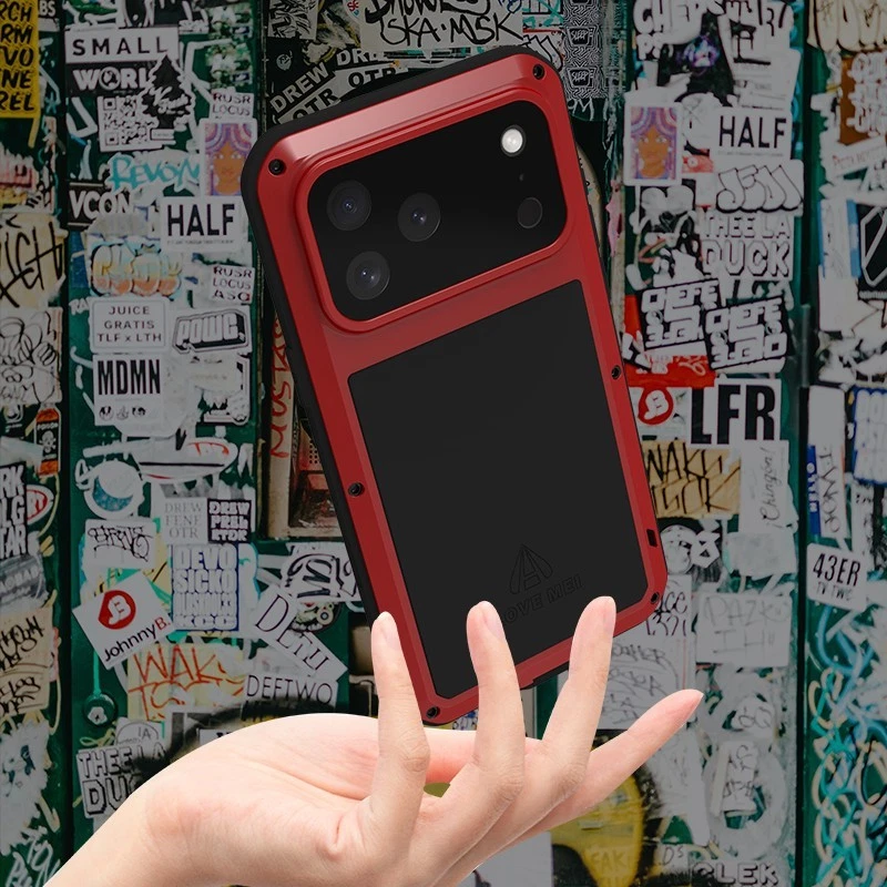 LOVE MEI Water Resistant Metal Gorilla Glass Case for iPhone 14 15 16 17 Pro Max - Image 3 of 4