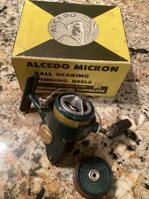 Vintage Alcedo Micron Fishing Reel. Made in Italy. W/ Box And Extra Spool