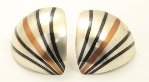 Terri Lee Foltz-Fox Sterling Silver Handmade Modernist Geometric Earrings 11.5g