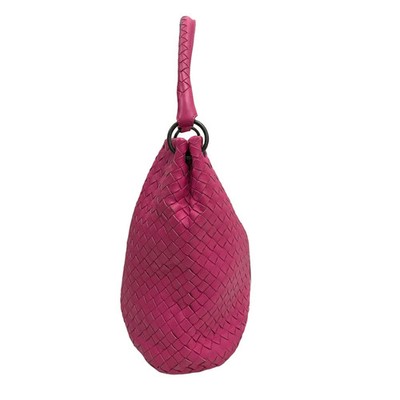 Bottega Veneta One-Shoulder Bag Pink Intrecciato Magnetic Closure