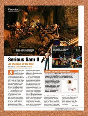 2005 Serious Sam II Xbox Original Advertisement / Retro Promo vr1