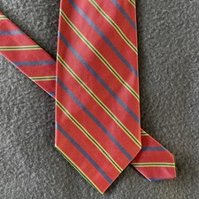 Vintage Ralph Lauren Tie Mens Silk Necktie American Regimental Repp Pink Pastel