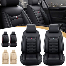 Pairs Car Front Seat Covers Leather Full Set Cushion Pad Mat Fits Ford Mustang
