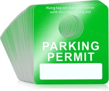 Remerry 500 Pack Parking Permit Hang Tags Bulk Rearview 3 x 2.76 inch, Green 