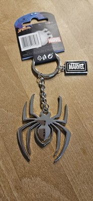 Marvel Spider-Man Schlüsselanhänger Spinnen-Logo Silber/Schwarz 2-tlg