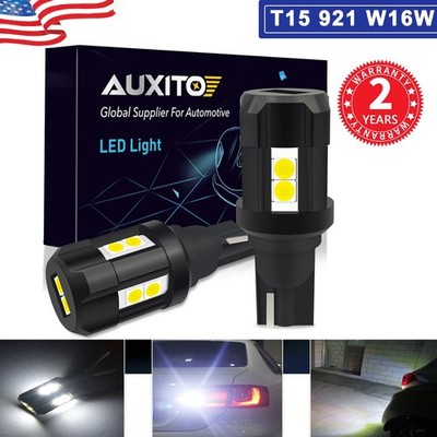 2x T15 W16W 921 10SMD Canbus Error Free LED Car Reverse Back Light Bulbs White