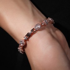 Fashion Geometric Shape 5A Zircon Tennis Chain Bracelet 18K Gold Plated Jewelry