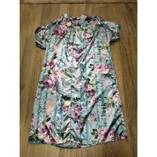 Vintage satin floral duster house dress