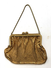 Vintage Whiting Davis Gold Mesh Evening Handbag Purse w/ Maker Mark