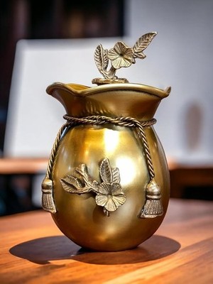 Artage Antique Style Brass Dry Fruit Jar | Decorative Gift Hamper | Kitchen