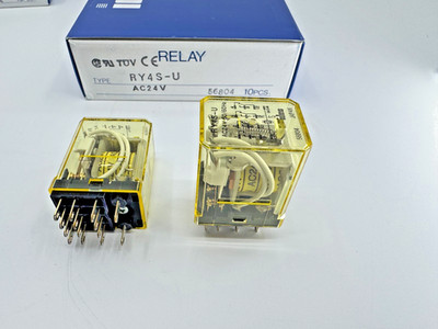 10PCS RY4S-UAC24V IDEC RELAY 4 FORM C 4PDT Coil Voltage :24VAC Contacts 5A @ 30V