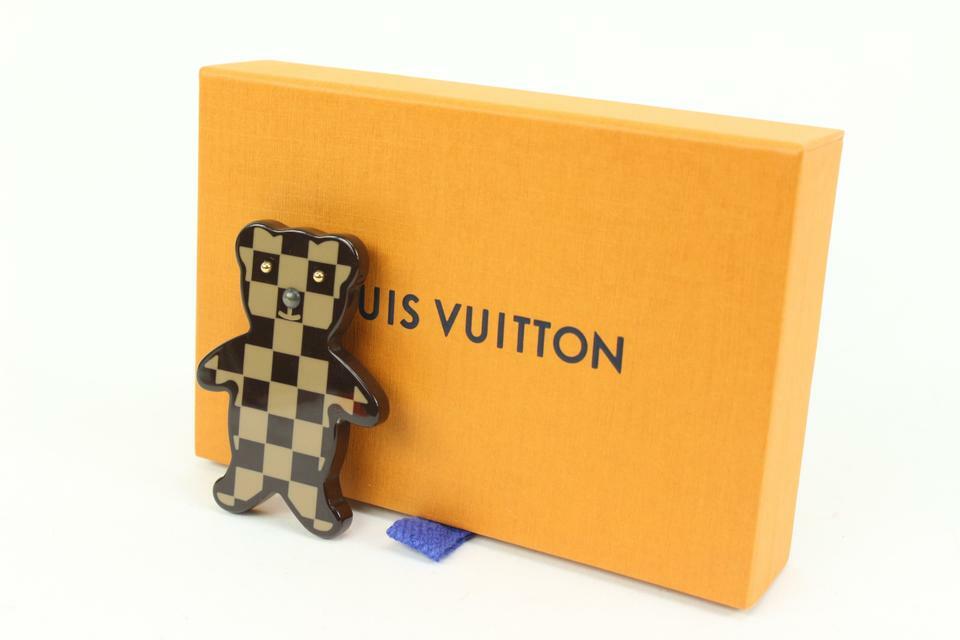 Louis Vuitton 2005 Damier Ebene Teddy Bear Pin Broochs