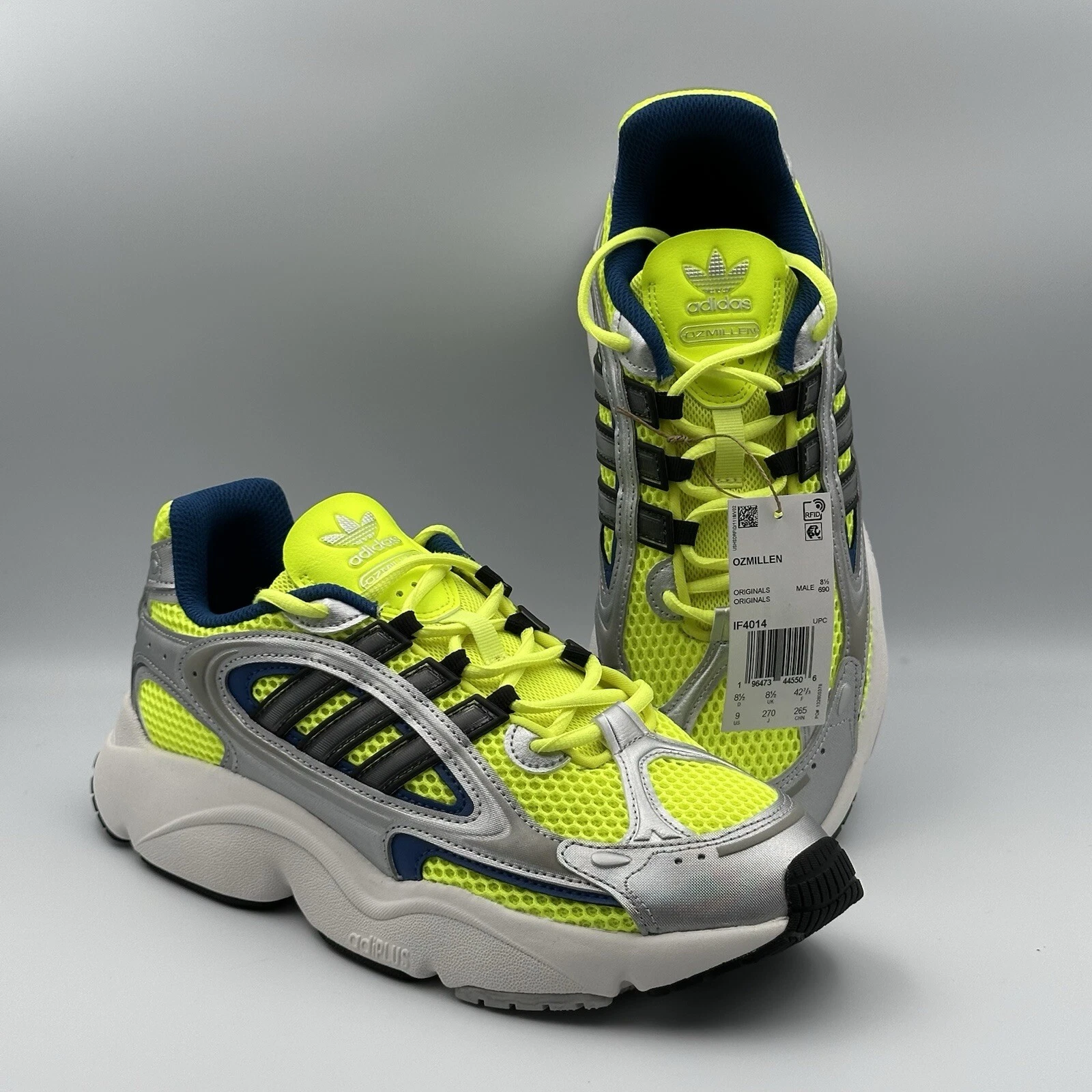 Adidas Originals Ozmillen Sneakers Neon Yellow/Silver/Black IF4014 Women US 9