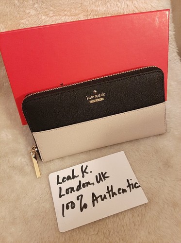 Original Kate Spade Leder Geldbörse mit Reißverschluss 2-farbig schwarz & nude - Bild 2 von 6