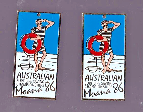 2 recuerdos de campeonatos australianos que salvan vidas moana 1986 - Imagen 2 de 2