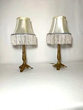 Table lamps (2), accent lamps bronze, Victorian Baroque style, Rococo, England