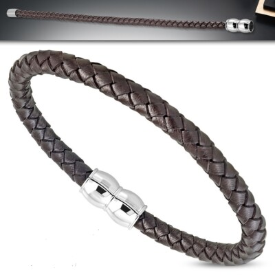 22 cm Herren Leder Armband mit Edelstahl unisex bracelet z-bgo165