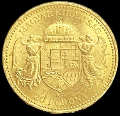1892 KB GOLD HUNGARY 20 KORONA FRANZ JOSEPH I COIN MINT STATE COIN
