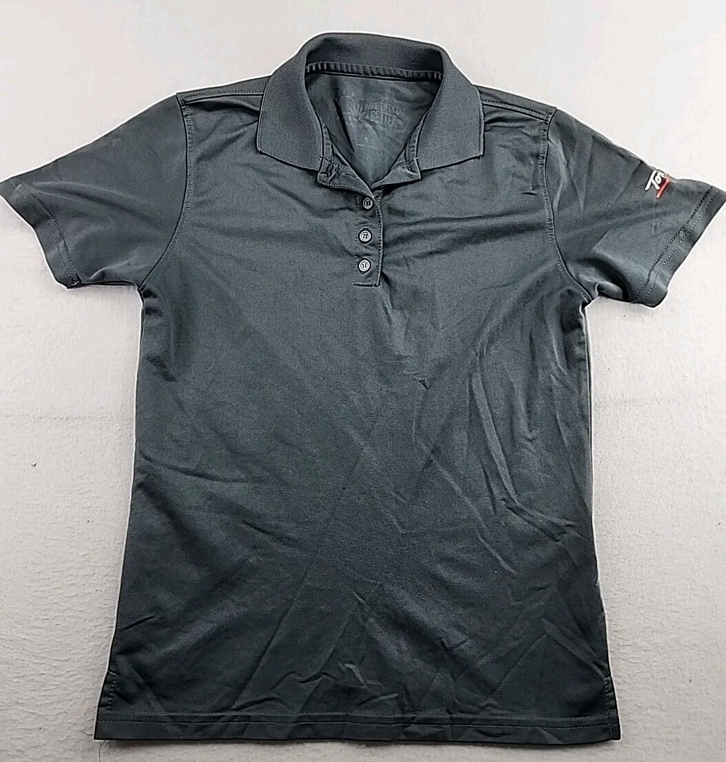 Tom Thumb Logo Womens Gray Polyester Work Polo Size Small