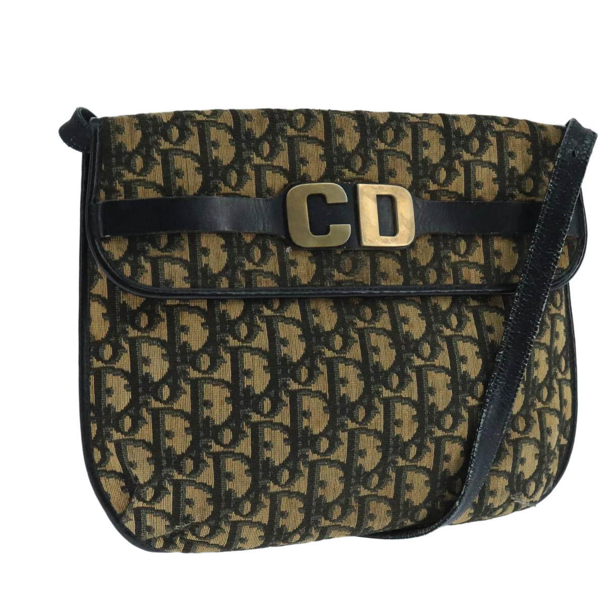 Sac bandoulière Christian Dior trotteur toile bleu marine authentique 104185