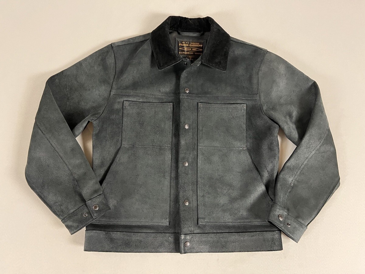 FILSON ROUGHOUT LEATHER SHORT CRUISER JACKET CHARCOAL M NWT | eBay