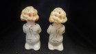 Vtg Salt & Pepper Shakers Christmas Angelic Little Praying Bed Side Girl 1950's — photo 4