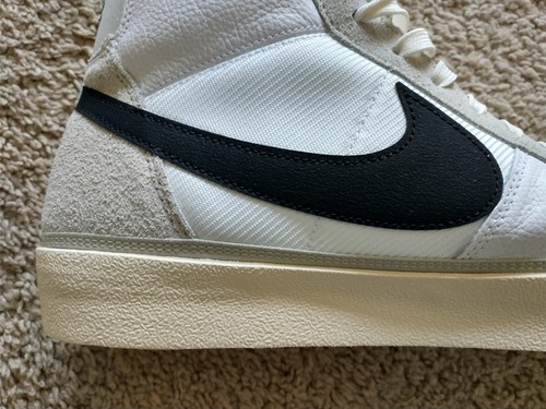 Große Größe 14 gebrauchter Herren Nike Blazer 77 Pro Club Mid Remastered Light Bone schwarz - Bild 4 von 11