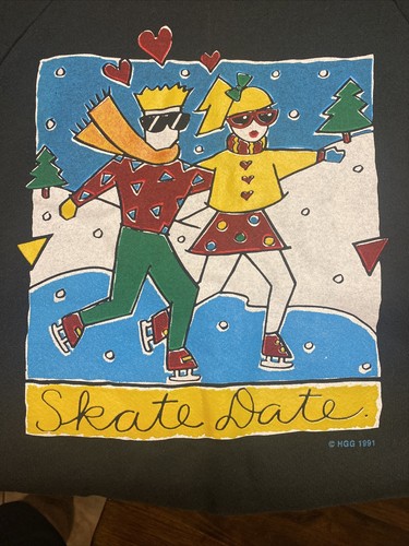 Vintage Screen Stars 1991 Large Skate Date Sweatshirt NWOT Rare Retro 90’s - Picture 11 of 11