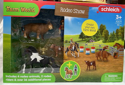 RODEO SHOW Farm World Playset by Schleich #42679 Horses Over 42 Pcs New In Box