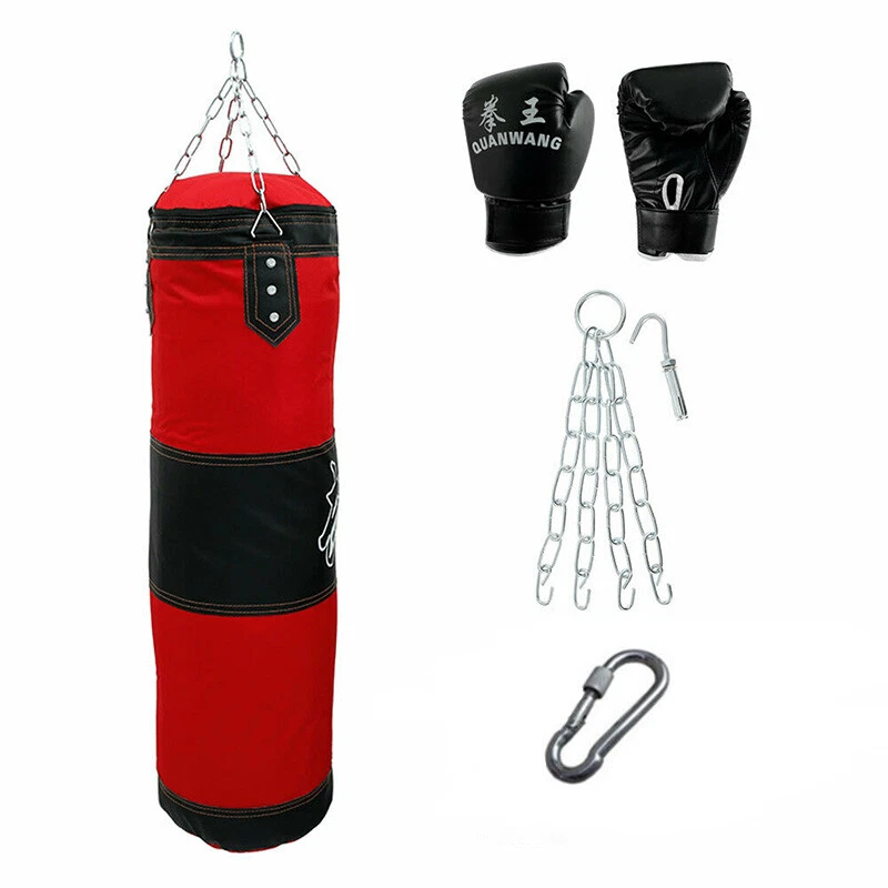 Boxsack gefüllt 80kg 100cm mit Halterung Drehwirbel Stahlkette Sandsack Box - Bild 2 von 4