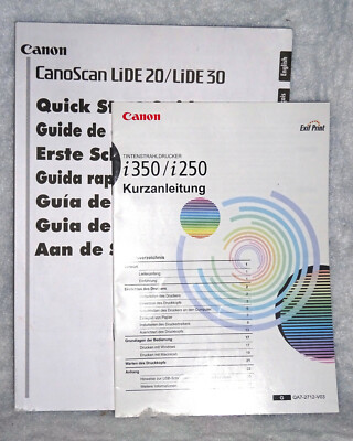 CANON + Kurzanleitung + Tintenstrahl-Drucker i 250 / 350 + CanoScan Lide 20/30 +