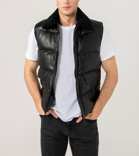 Genuine Leather Puffer Jacket Coat | eBay