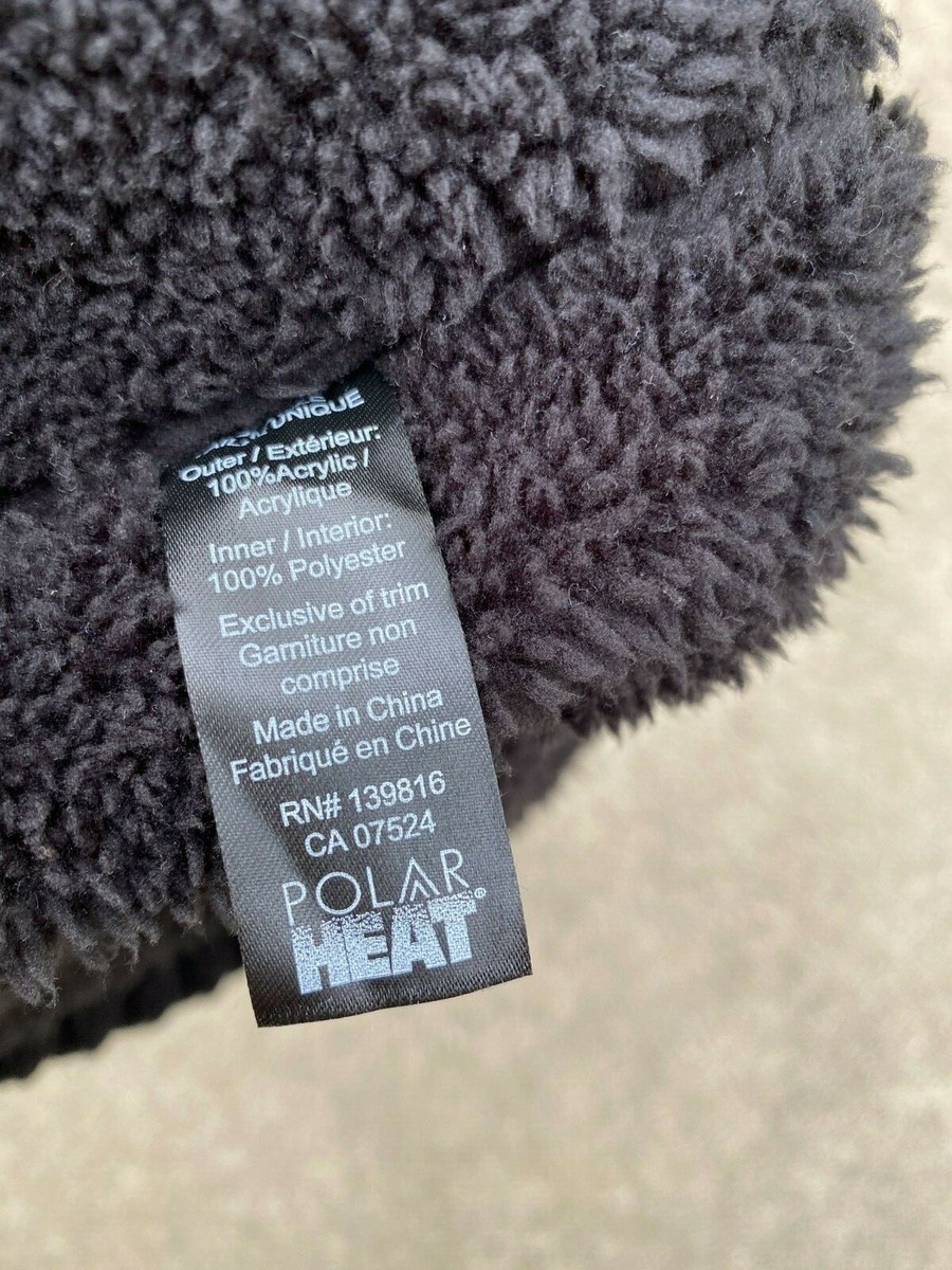 Polar Heat Unisex Black Fleece Lined Knit Winter Hat Cap  display picture 1
