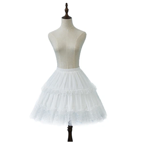 Damen Rüschen Lolita Rock Petticoat Reifrock Unterrock Spitze Cosplay Tüll süß - Bild 3 von 14