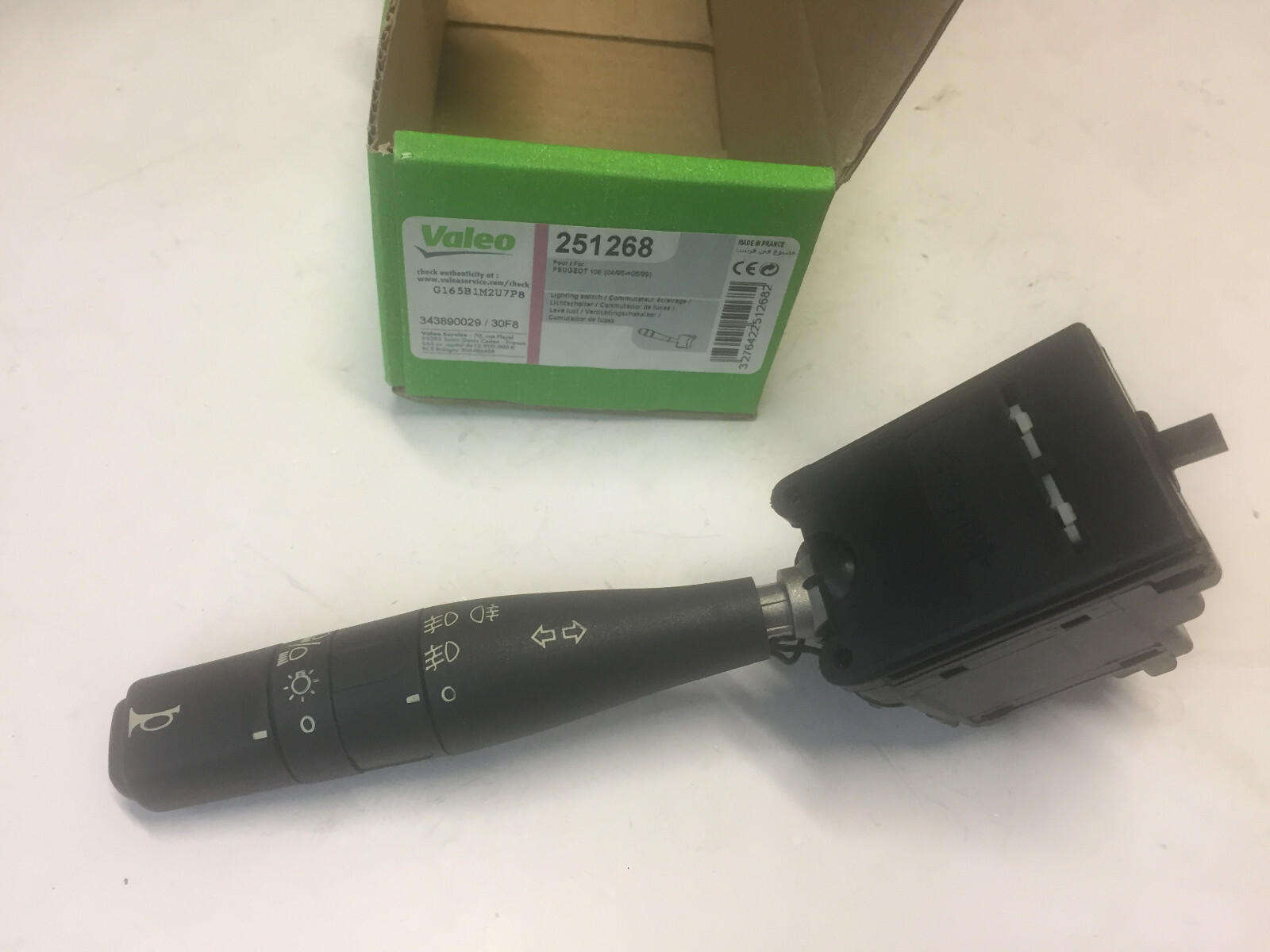 Commodo éclairage Valeo 251268 neuf pour voiture Peugeot 106 de 1996 à 1999