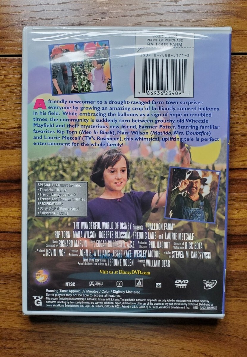 Balloon Farm (DVD, 2011) NEW DISNEY Rip Torn Mara Wilson Laurie