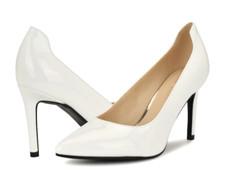Nine West Edden3 White Patent High Heel Pointed Toe Pump
