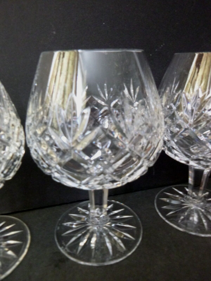 4 Four Ceska Tradition Cut Crystal Brandy Glasses Snifter 6 1/8" Tall