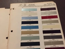 1967  BUICK,SKYLARK,LESABRE,RIVIERA,WILDCAT,225 ,PAINT CHIPS CHART.   ORIGINAL