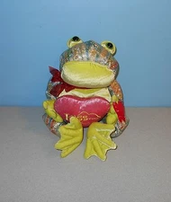 New Amscan 12" Rainbow Shimmer Pond Frog Valentines Day Stuffed Plush w/ Heart