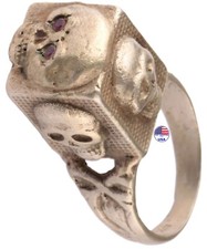 Skull Ring with Secret Inside place to hide something Medicine or something else