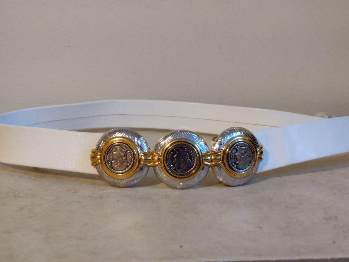 Vintage Coin Double Belt Buckle Dotty Smith Vintage 80s 