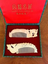 B811 Handmade Natural Wooden Hair Comb Decoration Comb Fine Tooth Comb