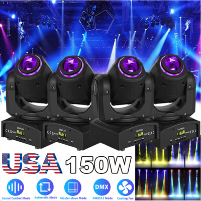 150W RGB LED Moving Head Lights GOBO Beam Stage Lighting DMX Disco DJ Party