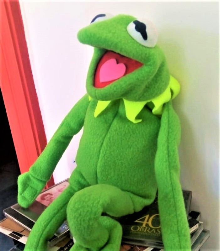 RANA RENE HAND CRAFTED PUPPET TOY KERMIT MUPPETS SESAME STREET