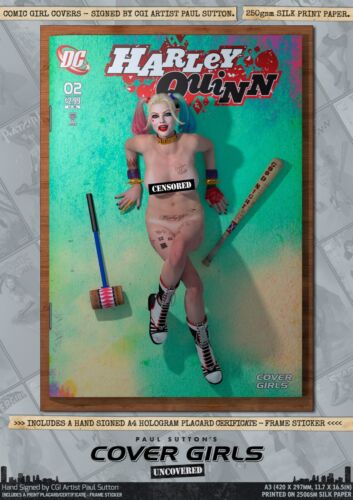 Harley Quinn SEXY Margot Robbie Suicide Squad DC Comic Signed Print Cover Girls