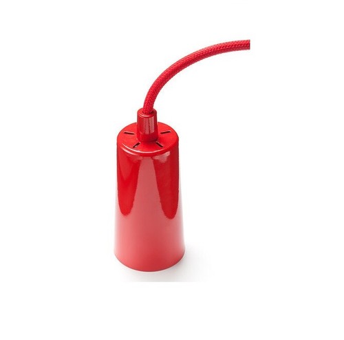 Plumen Pendelleuchte Textilkabel Hängeleuchte Fassung Baldachin rot Top Design - Bild 2 von 6