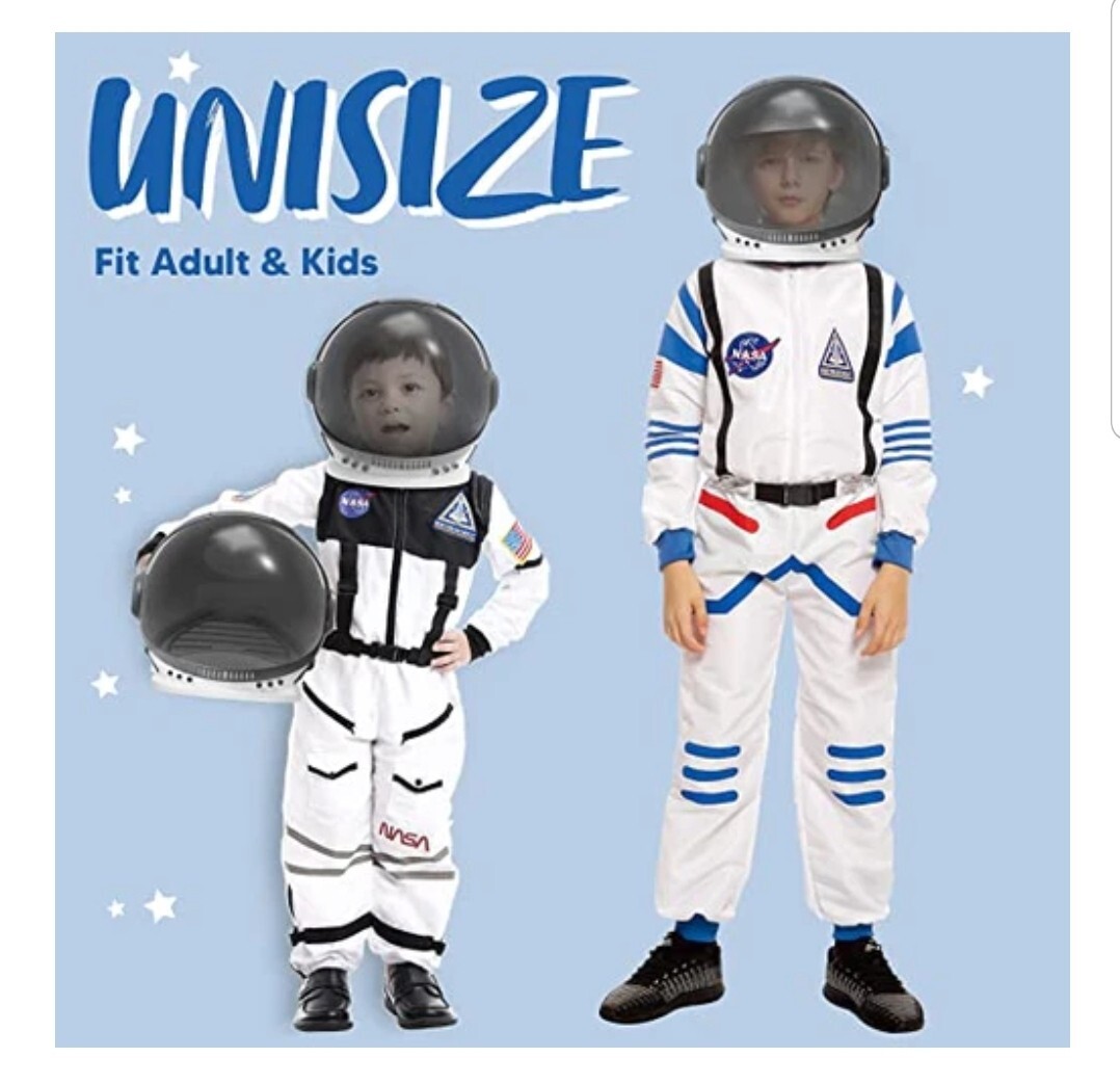 2 NASA Astronaut Costume Helmets Retractable Visor Child/Adult Joyin Inc Aeromax