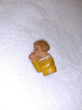 German WWII WHW Ceramic Figure Sucking Thumb Red Cross Badge