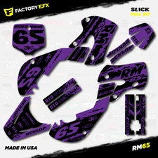 Black & Purple Slick Graphics Sticker Kit fits Suzuki RM65 RM 65 01-22 Decals